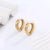 1 Pair Vintage Style Minimalist Geometric Inlay 304 Stainless Steel Zircon 18K Gold Plated Earrings
