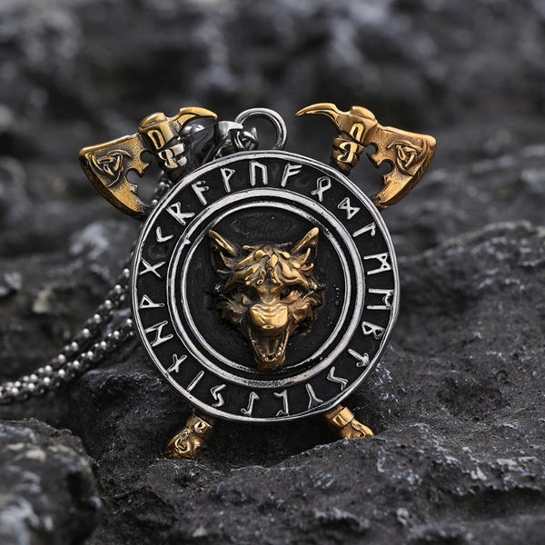 1 Piece 42*44Mm 304 Stainless Steel Geometric Round Tiger Pendant Chain