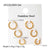 3 Pairs Ig Style Modern Style Circle 304 Stainless Steel 18K Gold Plated Stainless Steel Earrings