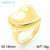 Basic Classic Style Commute Heart Shape Solid Color 304 Stainless Steel 18K Gold Plated Rings In Bulk