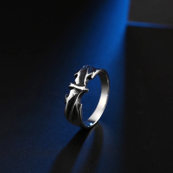 Cool Style Bat 304 Stainless Steel 18K Gold Plated Halloween Unisex Rings