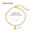304 Stainless Steel 18K Gold Plated Ig Style Minimalist Beaded Paper Clip Sun Bracelets