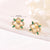 1 Pair Minimalist Flower Inlay Copper Rhinestones Ear Studs
