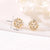 1 Pair Minimalist Flower Inlay Copper Rhinestones Ear Studs