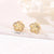1 Pair Minimalist Flower Inlay Copper Rhinestones Ear Studs