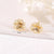 1 Pair Minimalist Flower Inlay Copper Rhinestones Ear Studs
