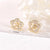 1 Pair Minimalist Flower Inlay Copper Rhinestones Ear Studs