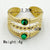 Vacation Roman Style Heart Shape Flower 304 Stainless Steel 14K Gold Plated Natural Stone Zircon Rings In Bulk