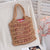 Women'S Medium Cotton Solid Color Vacation Beach Hollow Open Handbag