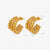 304 Stainless Steel 18K Gold Plated Casual Minimalist C Shape Round Earrings Necklace
