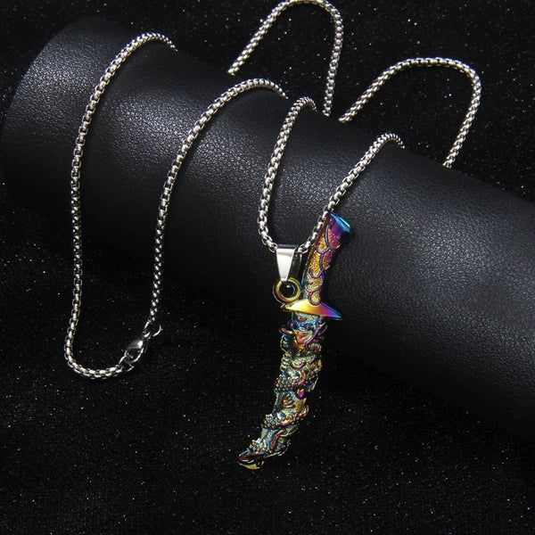 Gothic Cool Style Sword 201 Stainless Steel Zinc Alloy Plating Unisex Pendant Necklace
