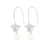 1 Pair White Gold Plated 925 Sterling Silver Pearl Round Drop Earrings
