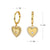 1 Pair 925 Sterling Silver Zircon Heart Shape Solid Color Drop Earrings