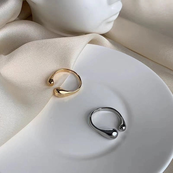 Minimalist Solid Color Alloy Plating 18K Gold Plated Women'S Open Rings