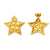 1 Pair Retro French Style Sweet Pentagram Moon 304 Stainless Steel 18K Gold Plated Ear Studs