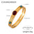 Retro Minimalist Round 304 Stainless Steel 18K Gold Plated Natural Stone Bangle In Bulk