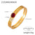 Retro Minimalist Round 304 Stainless Steel 18K Gold Plated Natural Stone Bangle In Bulk