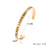 Minimalist C Shape Bamboo Joint Solid Color Titanium Steel Cuff Bracelets Bangle In Bulk
