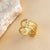 Minimalist Solid Color 304 Stainless Steel 18K Gold Plated Open Rings
