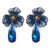 1 Pair Casual Vacation Classic Style Water Droplets Flower Inlay Alloy Rhinestones Glass Silver Plated Drop Earrings