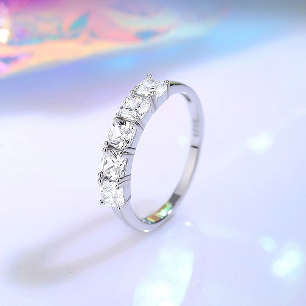 925 Sterling Silver Zircon Square Rings