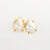 1 Pair Elegant Minimalist Geometric Inlay Copper Pearl 18K Gold Plated Ear Studs