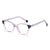 Pastoral Geometric Leopard Pc Oval Frame Inlaid Acrylic Full Frame Optical Glasses