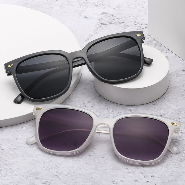 Casual Minimalist Solid Color Ac Square Full Frame Women'S Sunglasses