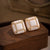 1 Pair Chinoiserie Classical Romantic Asymmetrical Round Square Plating Inlay Copper Brass Artificial Pearls Copper Gold Plated Drop Earrings Ear Studs