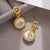 1 Pair Chinoiserie Classical Romantic Asymmetrical Round Square Plating Inlay Copper Brass Artificial Pearls Copper Gold Plated Drop Earrings Ear Studs
