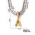 Copper K Gold Plated Inlay Letter Zircon Pendant Necklace