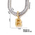Copper K Gold Plated Inlay Letter Zircon Pendant Necklace