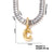Copper K Gold Plated Inlay Letter Zircon Pendant Necklace