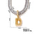 Copper K Gold Plated Inlay Letter Zircon Pendant Necklace