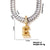 Copper K Gold Plated Inlay Letter Zircon Pendant Necklace