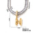 Copper K Gold Plated Inlay Letter Zircon Pendant Necklace