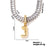 Copper K Gold Plated Inlay Letter Zircon Pendant Necklace