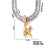 Copper K Gold Plated Inlay Letter Zircon Pendant Necklace