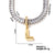 Copper K Gold Plated Inlay Letter Zircon Pendant Necklace
