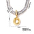 Copper K Gold Plated Inlay Letter Zircon Pendant Necklace