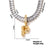 Copper K Gold Plated Inlay Letter Zircon Pendant Necklace