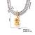 Copper K Gold Plated Inlay Letter Zircon Pendant Necklace