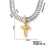 Copper K Gold Plated Inlay Letter Zircon Pendant Necklace