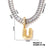 Copper K Gold Plated Inlay Letter Zircon Pendant Necklace