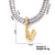 Copper K Gold Plated Inlay Letter Zircon Pendant Necklace