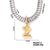Copper K Gold Plated Inlay Letter Zircon Pendant Necklace