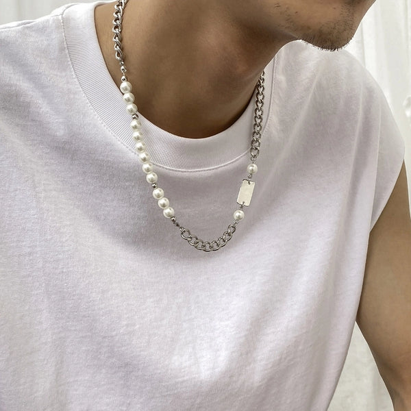 Minimalist Solid Color Alloy Men'S Necklace