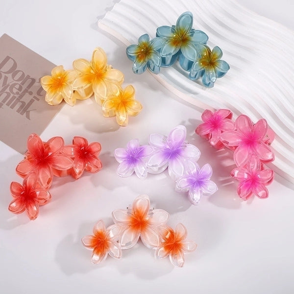 Women'S Minimalist Flower Plastic Stoving Varnish Hair Claws