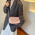 Women'S Pu Leather Solid Color Cute Classic Style Streetwear Bowknot Sewing Thread Square Flip Cover Shoulder Bag