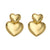 1 Pair Minimalist Commute Heart Shape Copper 18K Gold Plated Ear Studs